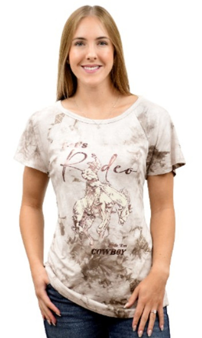 Liberty Wear Womens White "Lets Rodeo" Short Sleeve Shirt