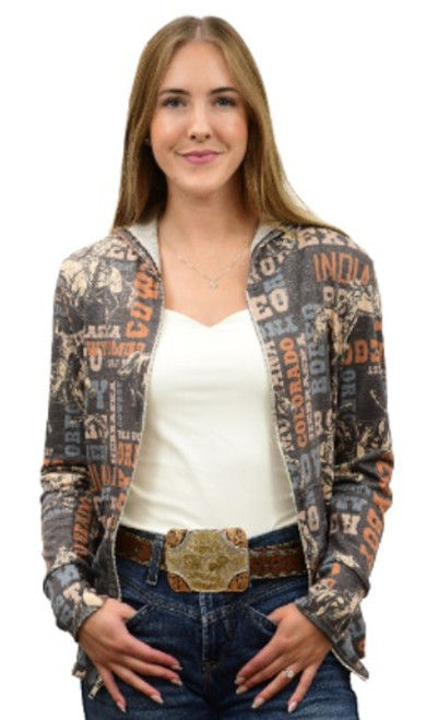 Liberty Wear Womens Brown "Rodeo" Zip Up Jacket