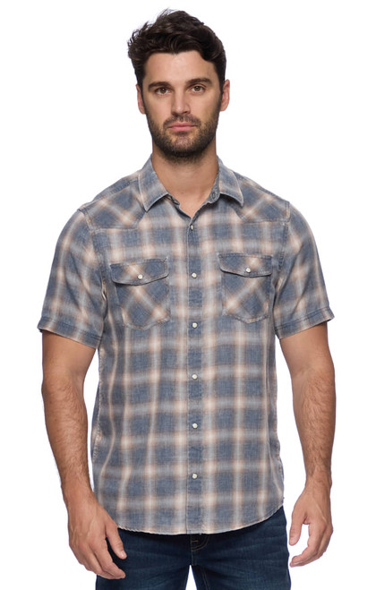 Threadgrit Men's Brayden Vintage Washed Western Shirt