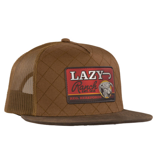 Lazy J Ranch Men's Brown Quilted Hard Day Classic Trucker Hat