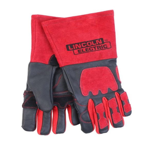 Lincoln Electric One Size Fits All Red and Black Premium Leather Welding Gloves