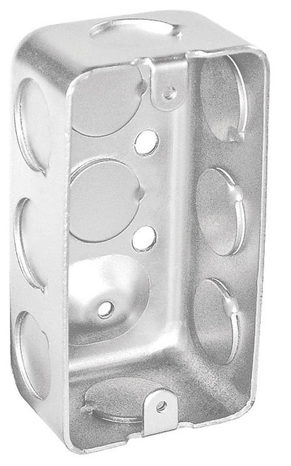Southwire G19280-UPC Handy Box, 1-Gang, 10-Knockout, 1/2 in Knockout, Steel, Silver, Galvanized