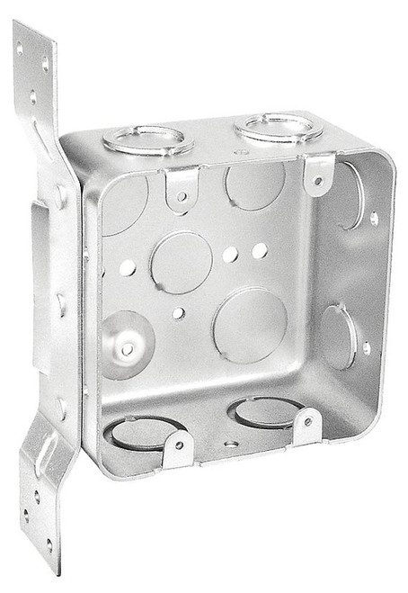 Southwire MGSB-2F-UPC Switch Box, 2-Gang, 10-Knockout, 1/2, 3/4 in Knockout, Steel, Silver, Galvanized