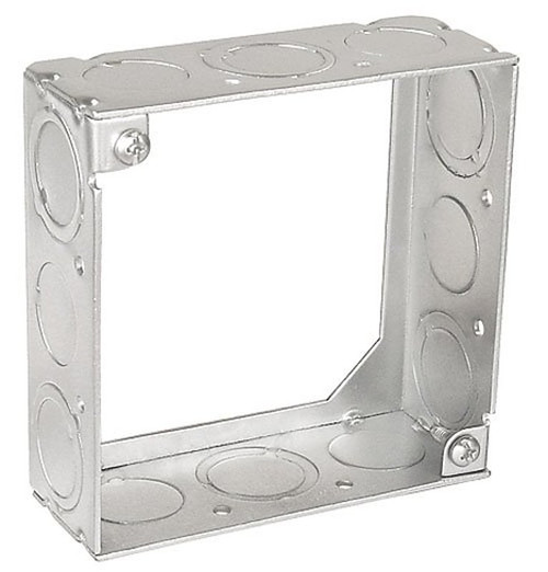 Southwire 53151-S-UPC Extension Ring, 4 in L, 12-Knockout, Steel, Silver, Galvanized