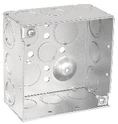 Southwire 52171-S-UPC Bracketed Junction Box, 2-Gang, 16-Knockout, 1/2, 3/4 in Knockout, Steel, Silver, Galvanized