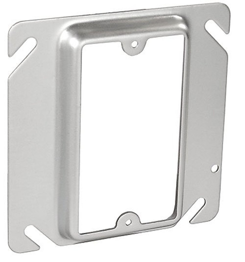 Southwire 52C13-UPC Device Ring, 1/2 in L, 4 in W, Square, 1-Gang, Steel, Silver, Galvanized