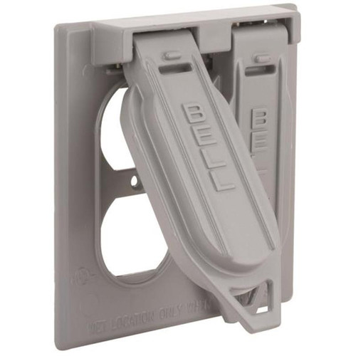 Hubbell Raco Double Weatherproof Device Cover - Gray