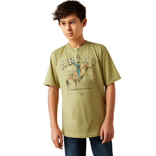 Ariat Boys Green Oh Chute Rider Graphic Short Sleeve T-Shirt
