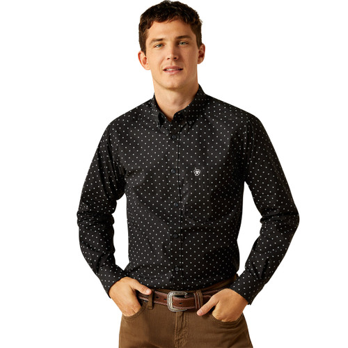Ariat Men's Dark Grey Seymour Fitted Long Sleeve Shirt