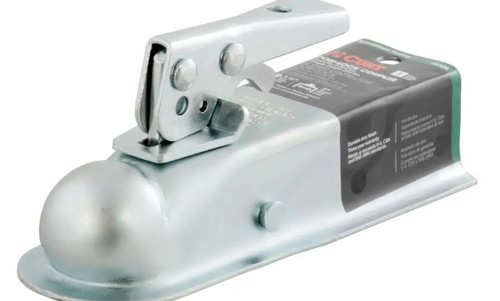 Heavy-Duty 1-7/8" Straight-Tongue Coupler with Posi-Lock (2" Channel, 2,000 lbs, Zinc) #25128