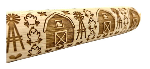 Sweet Rolling Pins Spring Barn Embossed Rolling Pin