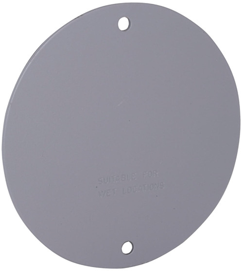 Hubbell 5374-0 Cover, 4-1/8 in W, Round, Aluminum, Gray, Powder-Coated