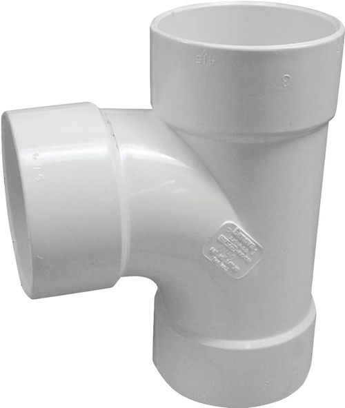 Canplas 414124BC Sanitary Pipe Tee, 4 in, Hub, PVC