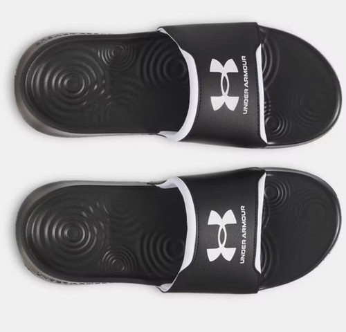 Under Armour Mens Black and White Ignite Select Slides