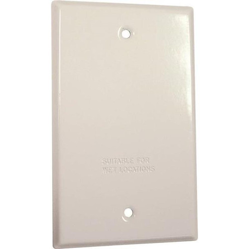 Hubbell Raco Blank Weather Proof Cover - White Metal