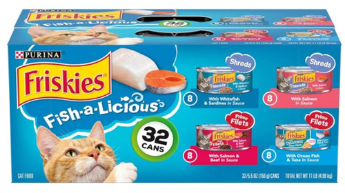 Purina Friskies All Fish Variety 32 Pack 5.5OZ