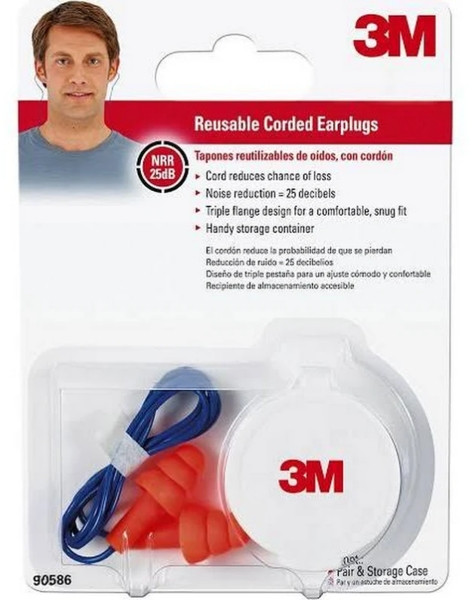 3M 90586-10DC Corded Reusable Earplugs