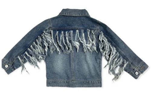 Shea Baby Toddler Girls Denim Fringe Jacket