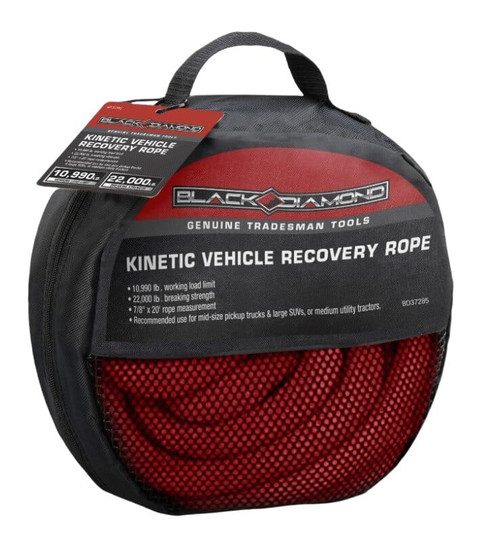 Black Diamond 7/8" x 20' Kinetic Vehicle Recovery Rope, 22,000 lb Capacity