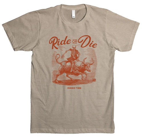 Rodeo Time Mens Tan Ride or Die Short Sleeve Shirt