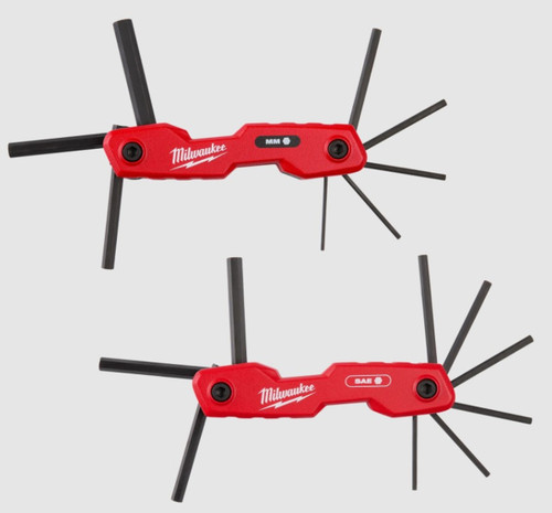 Milwaukee 2 Piece 17-Key Folding Hex Key Sets SAE/Metric