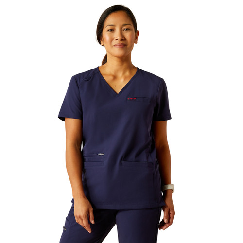Ariat Women's Navy Clara 6 Pocket Scrub Top