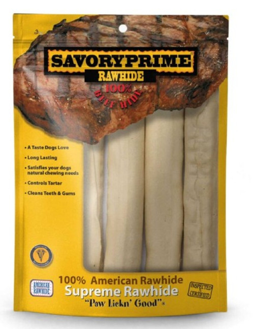 Savory Prime Pet Treats 10" Supreme Retriever Roll White 4 Pack