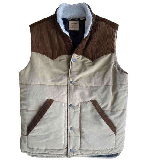 Victory Sportswear Boys Khaki Brown Corduroy Vest