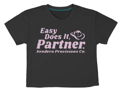 Sendero Womens Vintage Black Easy Does It Boxy Short Sleeve Shirt