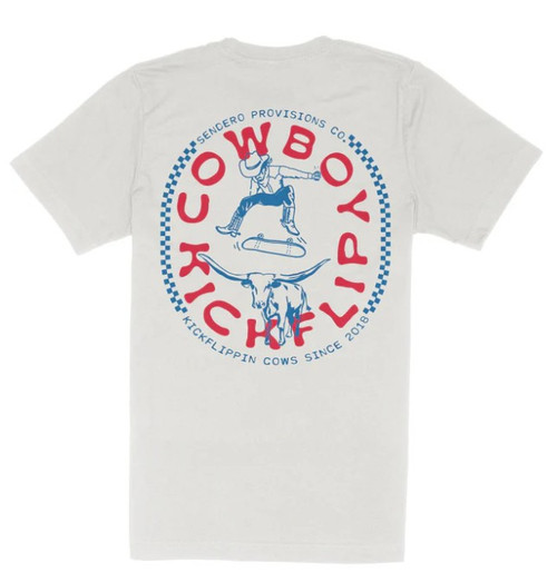 Sendero Mens White Cowboy Kickflip Short Sleeve Shirt
