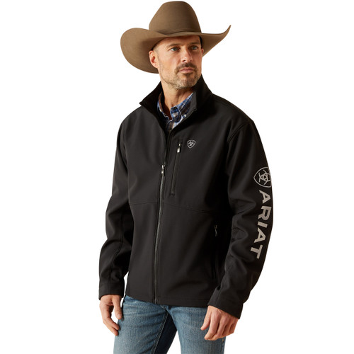 Ariat Men's Black Logo Softshell Full Zip Jacket