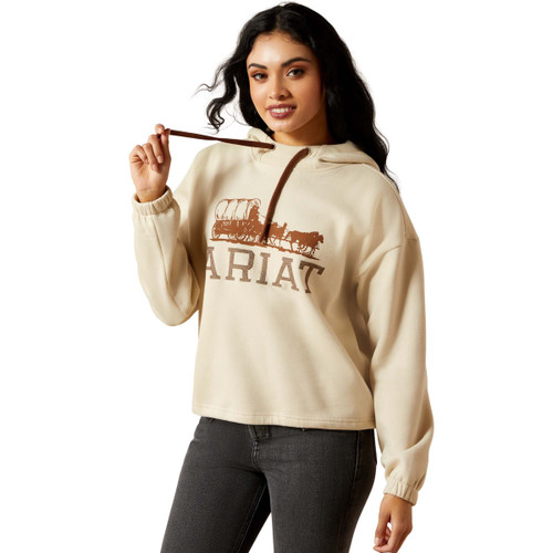Ariat Ladies Oyster Grey Essential Long Sleeve Pullover Hoodie