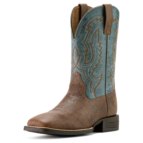 Ariat Men's Dusk Brown & Baby Blue Eyes Steadfast Wide Square Toe Cowboy Boots