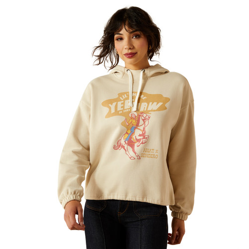 Ariat Ladies Oyster Grey Essential Sendero Yeehaw Pullover Hoodie