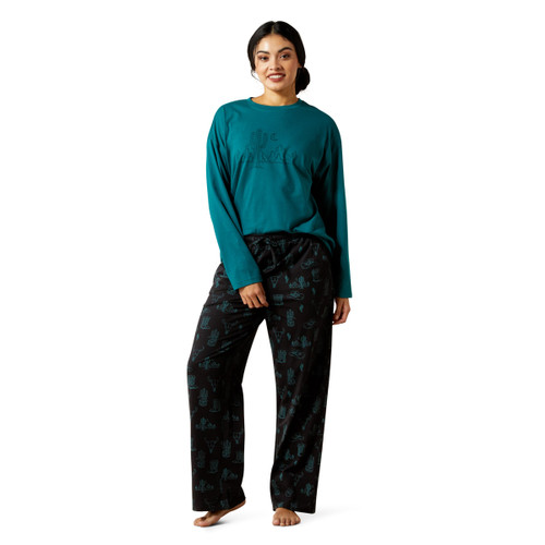Ariat Ladies Teal & Black Deserted Print Dreams Pajama Set