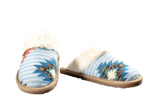 Blazin Roxx Womens Brandi Blue Aztec Slide Slippers