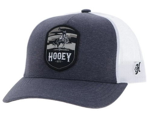 Hooey Men's "Cheyenne" Patch Logo Charcoal & White Mesh Snapback Hat