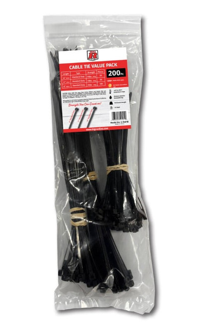 Big R Assorted Cable Tie Value Pack - 200 Pieces