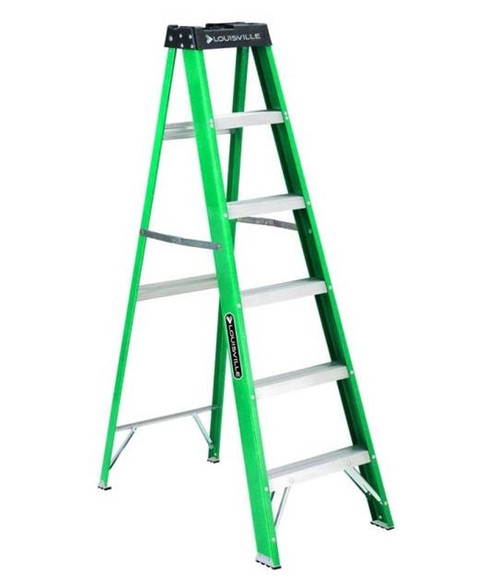 Louisville 6' Commercial Step Ladder with Non Conductive Rail