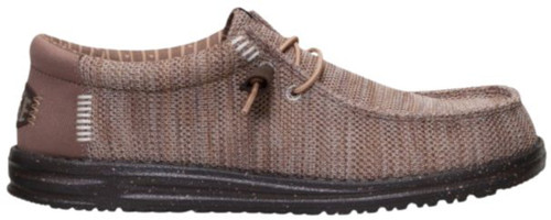 Hey Dude Men's Deep Taupe Mole Brown Wally Stretch Sox Slip On Shoes