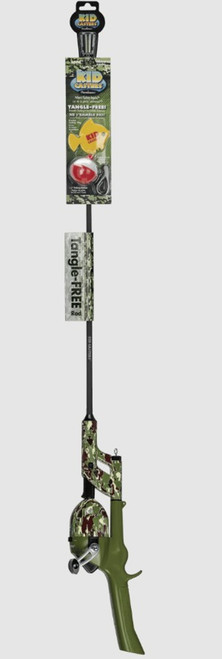 Kid Casters Green Camo Tangle Free Combo