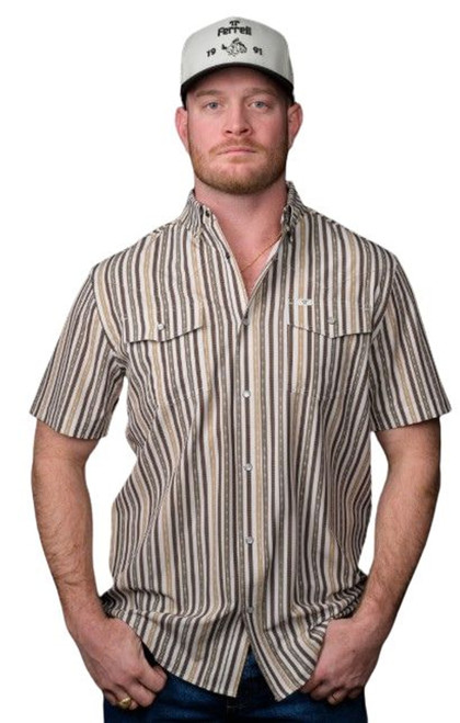 Ferrel Mens Wyatt Green Snap Short Sleeve Shirt