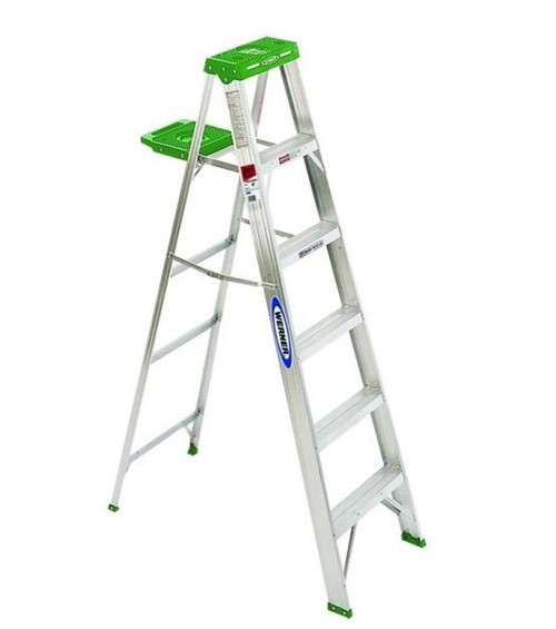 Werner 6' Single Sided Step Ladder with Pail Shelf