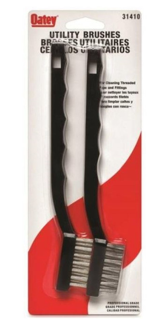 Oatey Stainless Steel Cleaning Brush with High Impact Polystyrene Handle - 2 Pack