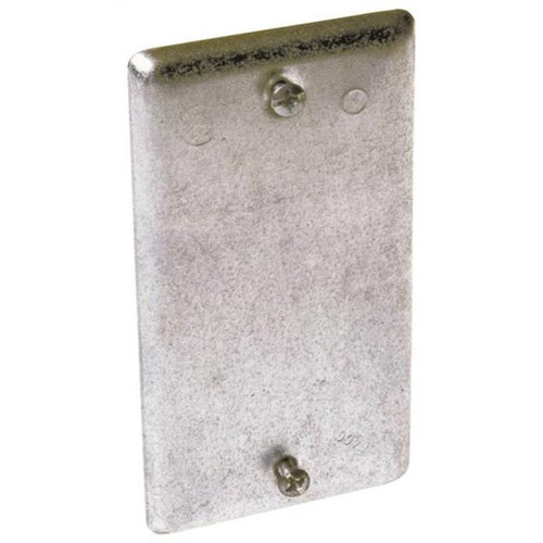 Hubbell Raco Raised Blank Utility Box Cover 4-3/16 In L X 2-5/16 In W X 1/8 In T, Gray, Steel