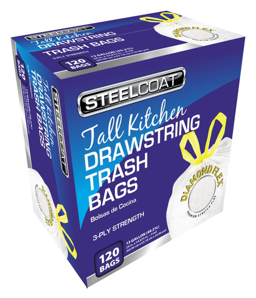 STEELCOAT 13GAL White Trash Bags