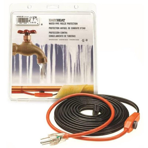 Easy Heat Pipe Heating Cable With Thermostat 18 Feet