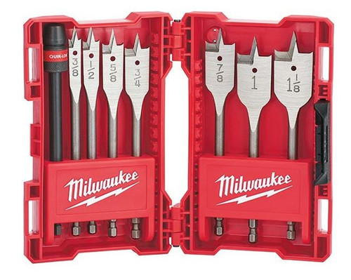 Milwaukee High Speed Wood Spade Bit Set - 8 Piece