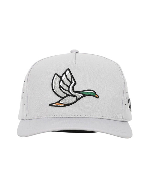 Waggle Men's Grey with Embroidered Duck Decoy Golf Hat