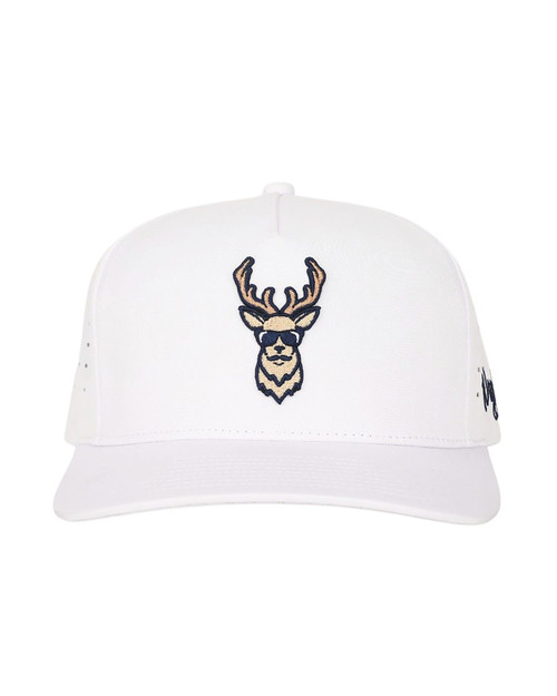 Waggle Men's White Embroidered Kentucky Buck Snapback Golf Hat